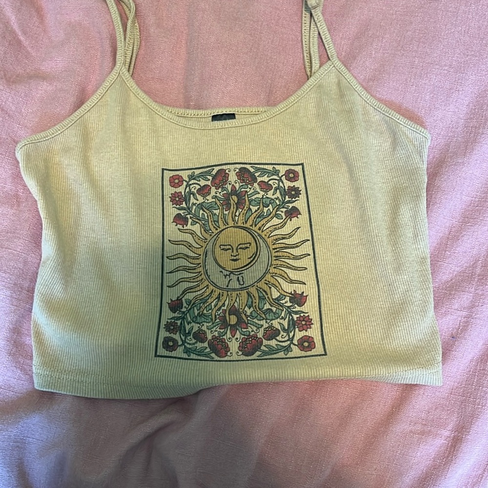 Tan crop tank top